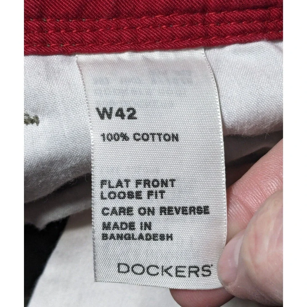 DOCKERS FLAT FRONT LOOSE FIT Men Size 42 Cotton‎ Green 10